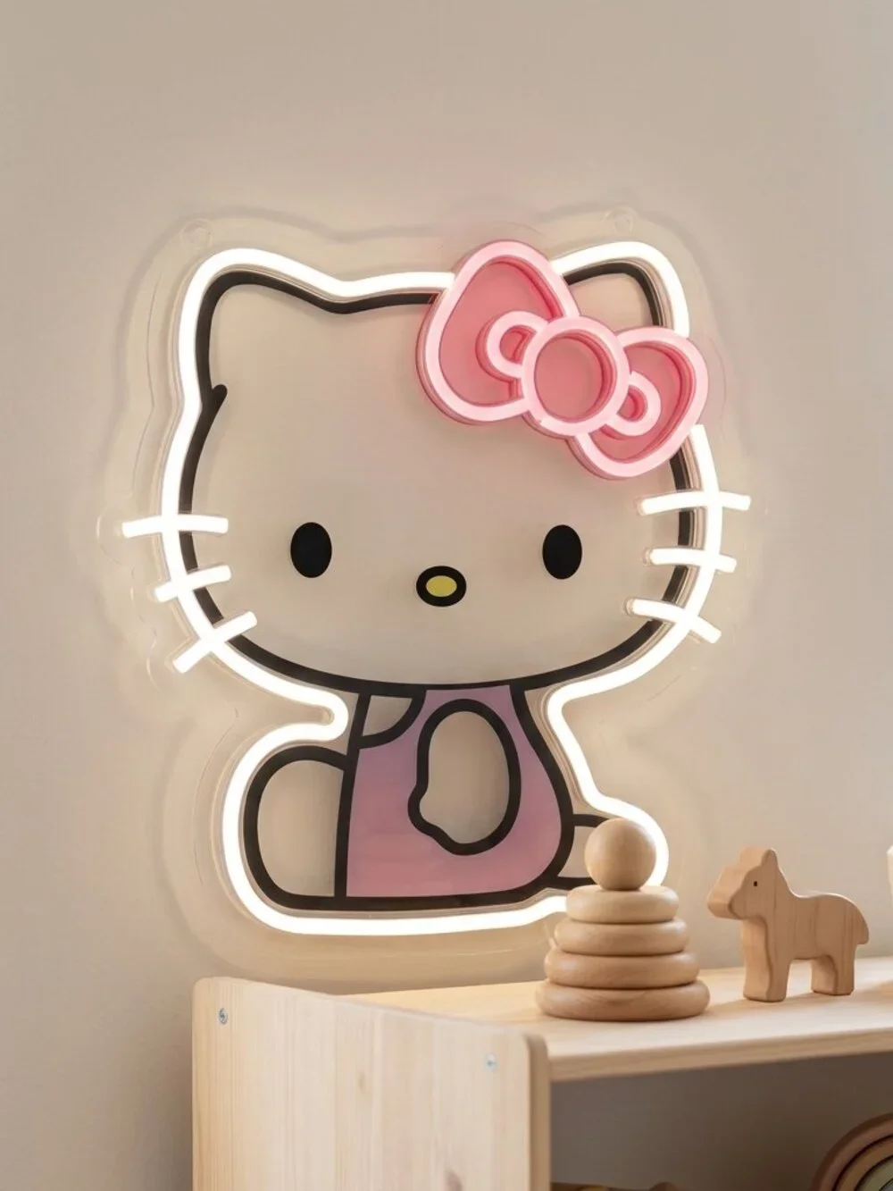 Hello Kitty LED Neon Wall Light Pink Bow Decor